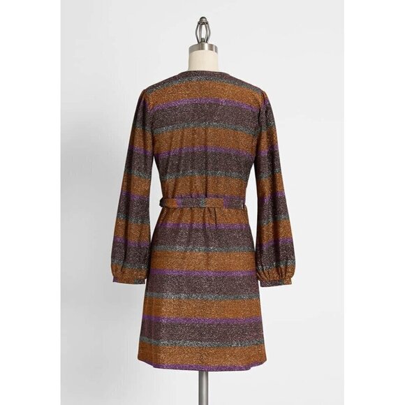 NWT ModCloth Primetime Shine Wrap Dress S - Picture 3 of 7